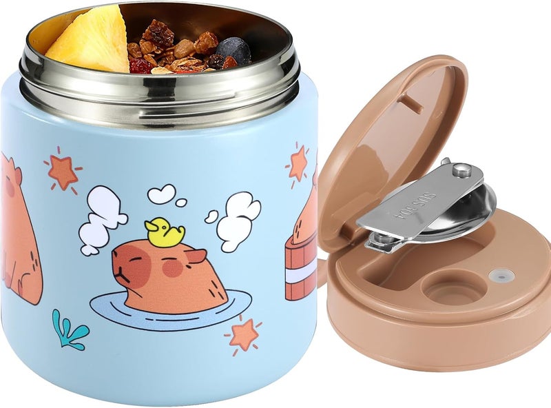 eedabros 15.2oz Kids Thermo Food Jar – Insulated Stainless Steel Lunch Container with Handle & Foldable Spoon, Hot & Cold Toddler Thermo Jar for Boys School Lunch Box - Image 1